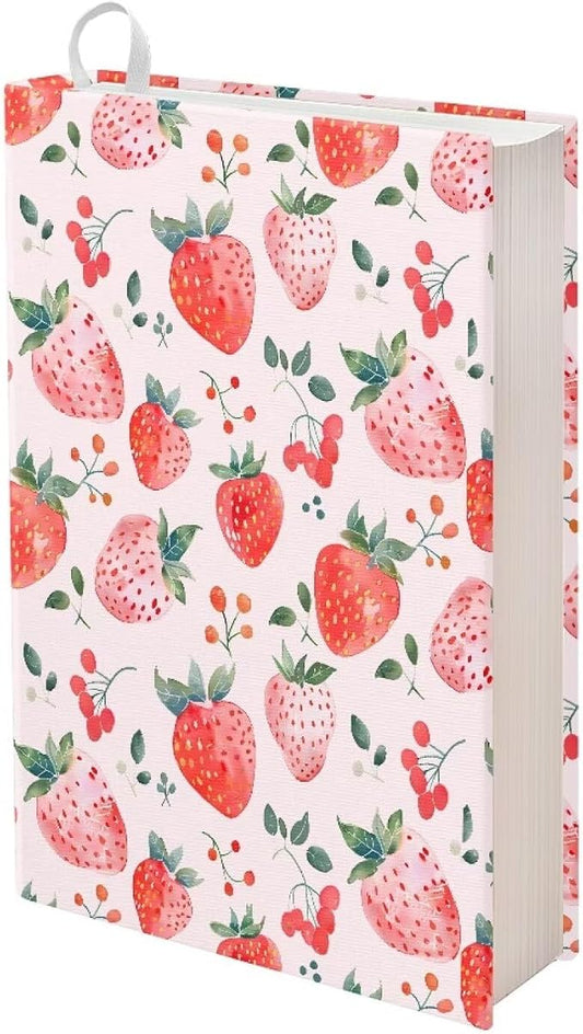 Dreaweet Strawberry Book Covers for Girls Stretchable Book Sleeve Protector 9 x 11 Inch Hardcover Book Socks Back to School Gifts