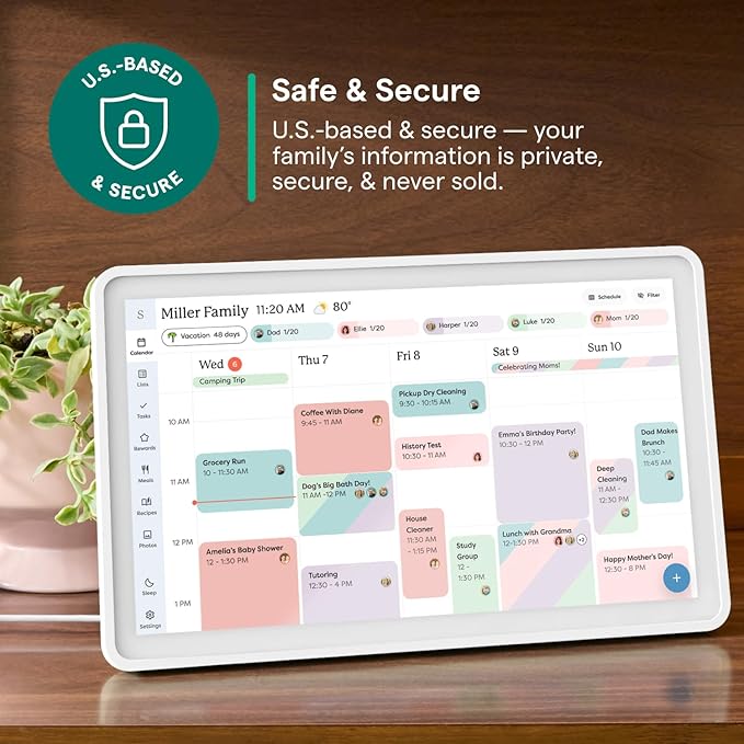 Skylight Calendar 2 - 15-inch Full HD Touchscreen Digital Calendar, Featured on Wirecutter - Wall Planner & Interactive Chore Chart, Smart Family Organizer, 16GB Storage, Wi-Fi, Wall Mount Included - Classic, White