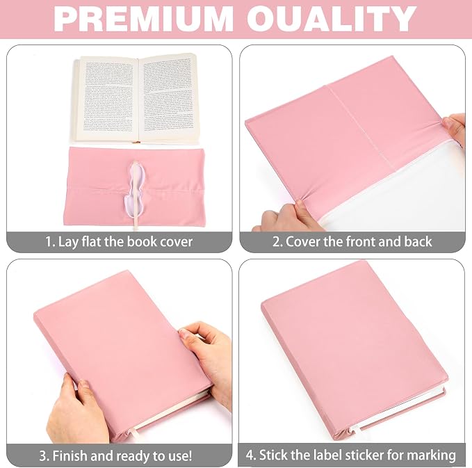 Gilprop 6 Pack Stretchable Book Covers 9-11 Inch Colored Fabric Reusable Book Protector Sleeve for Hardcovers Textbook Protection Supplies(Macaron Color)