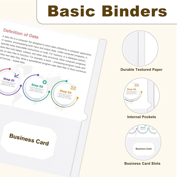 Folders with Pockets, LAYZZ 30 Pack Paper Pocket Folders, 2 Pocket File folders Fits Letter Size Paper, for School Office and Home (White)