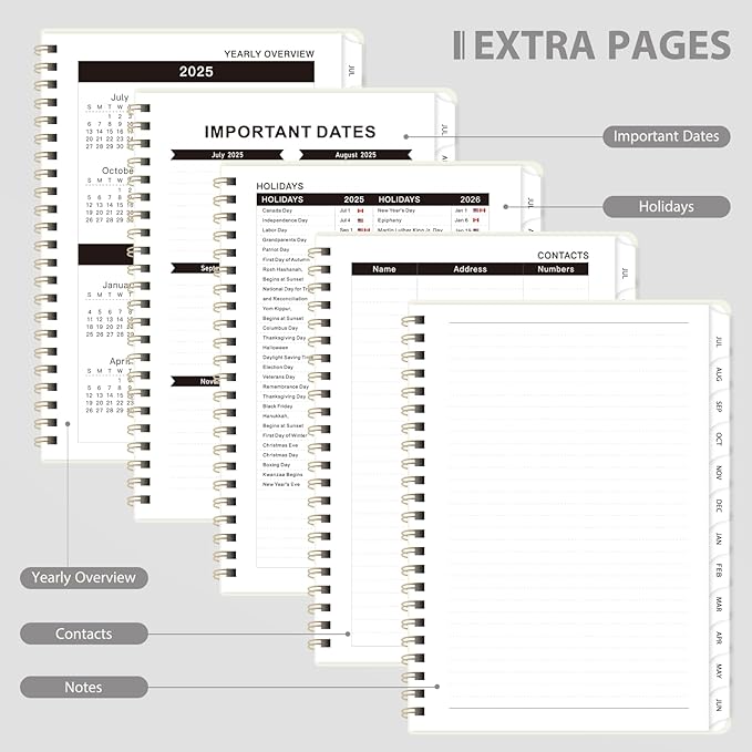 Planner 2026-2027, Weekly and Monthly Academic Year Calendar Planner, July 2026 - June 2027, Daily Agenda Book for Office School Supplies, Letter Size(8.5'' x 11'')