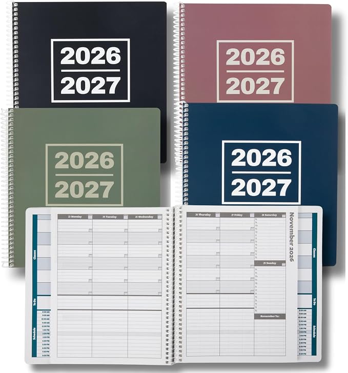 Order Out Of Chaos Academic Planner 2026-2027 Daily Weekly and Monthly Calendar, School Agenda Book, July 2026-June 2027 planner 8.5x8.25 Homework Organizer (Dusty Rose)