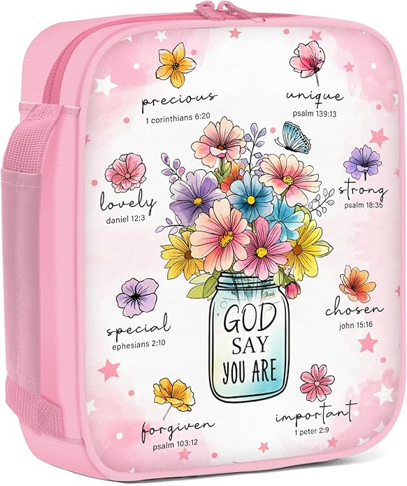 Bible Cover for Women, Bible Holder, Bible Cover With Handles, Bible Carrying Case, Bible Bags With Zipper and Pockets