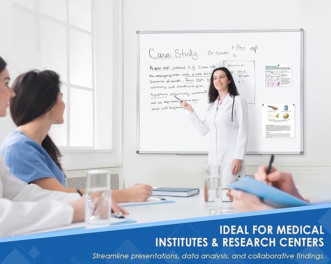 60" x 40" Dry Erase Board, Large White Board for Wall & Magnetic Pen Holder, for Home School Office Conference Room