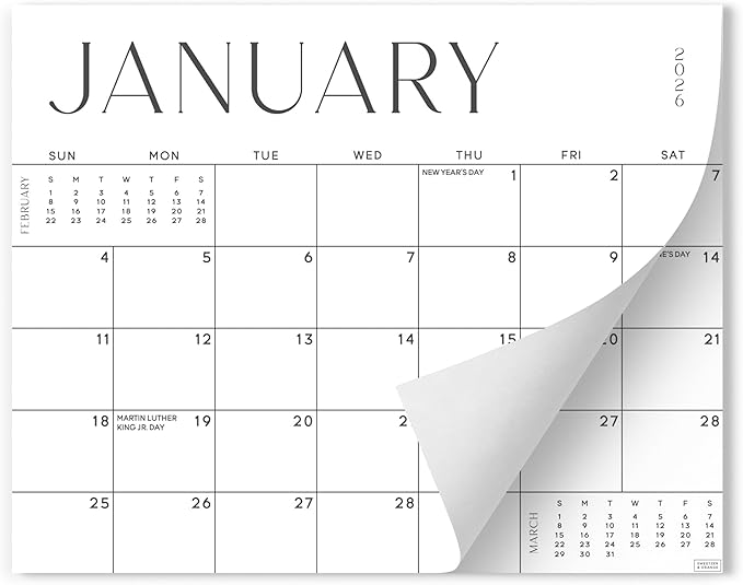 S&O Simple Magnetic Fridge Calendar from January 2026-June 2027 - Tear-Off Refrigerator Calendar to Track Events & Appointments - 18 Month Magnetic Planner for Fridge for Easy Planning-8"x10”in