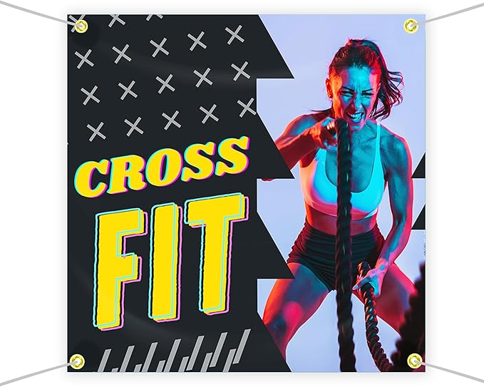 Crosss Fit Large Banners and Signs for Outdoor by Mavis Printing-Polyester Banner with 4 Holes for Easy Hang Indoor & Outdoor|4x1 Feet HD Print Sign to Promote Church| Made in USA