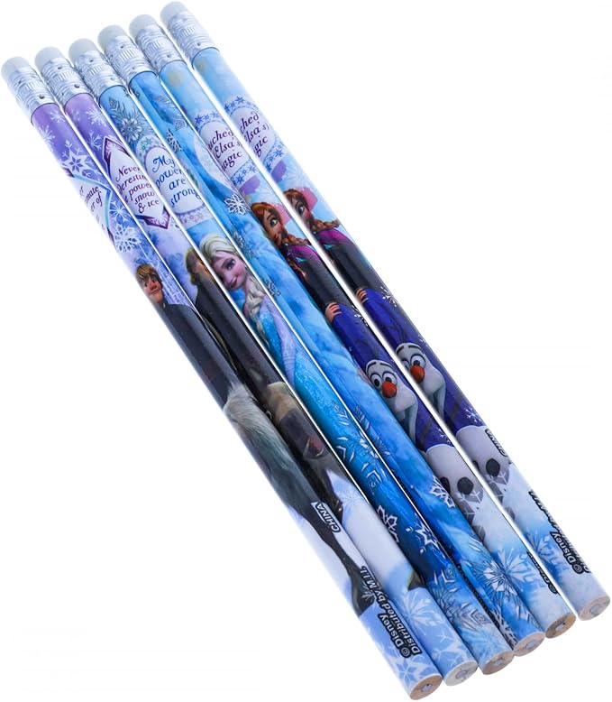 Disney Frozen 2 Kids Wooden Pencils with Erasers Childrens School Supplies 6pk