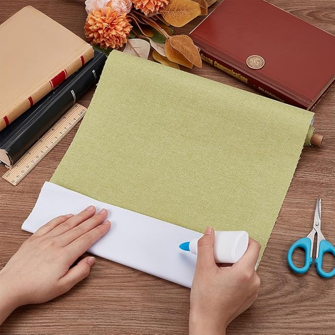 CRASPIRE 51x11.8 Inch Green Grassy Book Cloth Paper Backed for Book Cover Binding Weave Linen Fabric Surface Protector Book Binding Cloth for Adult Scrapbooking Album DIY Crafts