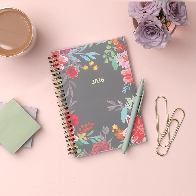 Blue Sky 2026 Weekly and Monthly Planner Calendar, January 2026 - December 2026, 5" x 8", Flexible Frosted Cover, Laminated Tabs, Durable Twin Wire Binding, Sophie