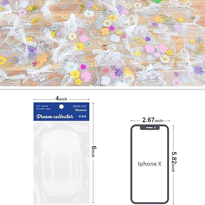 40Pcs Large Size DIY Bookmarks, Kaluofan Transparent Dried Flower Bookmarks, Handmade Dried Flower Bookmarks,Flower Bookmarks Maker, Handmade DIY Transparent Beautiful Flower Page BP30