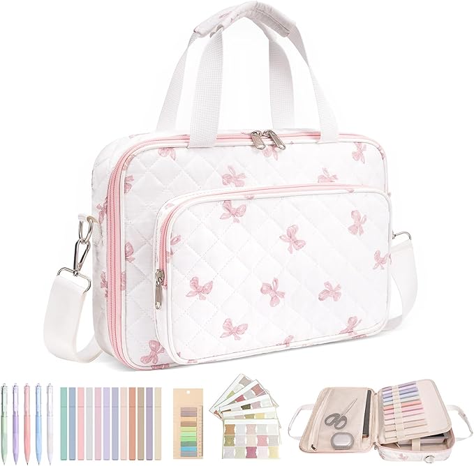 honitty Bible Bag, Bible Cover Case for Women, Quilted Bible Cover with Shoulder Strap, Bible Bags for Women Organizer