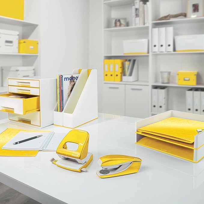 Leitz A4 Laminated Card Report Files, Pack of 10, 250 Sheet Capacity, Yellow, Wow Range, 30010016