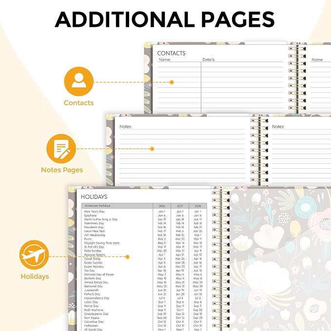SKYDUE 2026-2027 Monthly and Weekly Academic Planner, July 2026-June 2027, 8.5"x11", Agenda Calendar with Colorful Tabs and Storage Pocket, Ideal for School Office Supplies