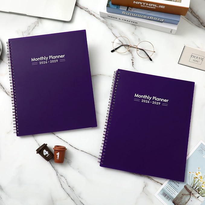 2026-2029 Monthly Planner - 3 Year Monthly Planner 2026-2029, Jul 2026 - Jun 2029, 9" x 11", 3 Year Calendar with Tabs - Purple