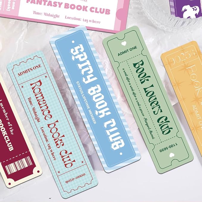 Cute Bookmarks Set for Book Lovers, 30 PCS Funny Paper Page Marker Cards for Women, Book Club Readers Accessories for Dark Romance Fantasy Thriller True Crime Booktok Book Tracker Supplies Gifts Bulk