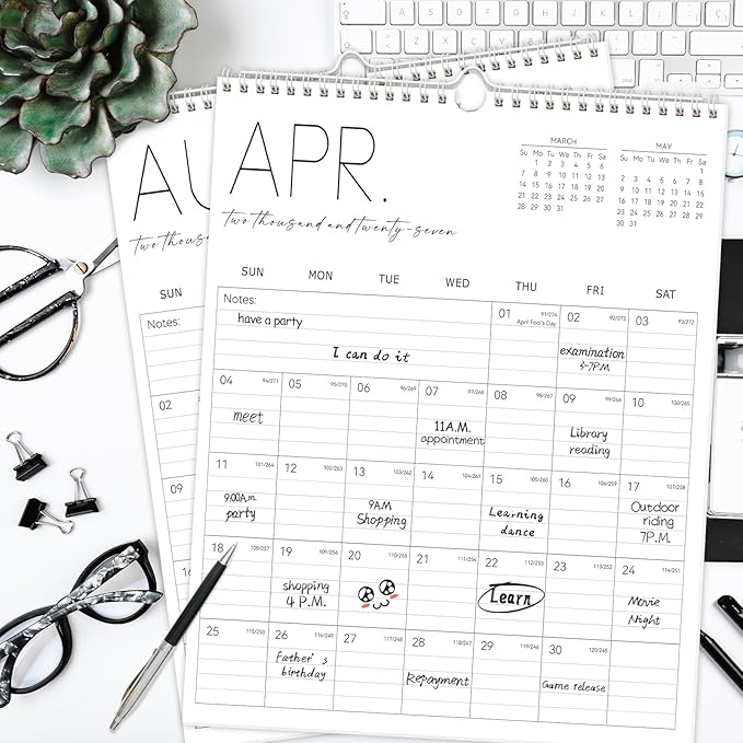 Guasslee Wall Calendar 2026-2027, Vertical Calendar Wall 2026, Jun. 2026-Dec. 2027, 19-Month Paper Calendar Spiral Bound, Monthly Planner Wall for Office School Home Easy Organizing, 14” X 11”