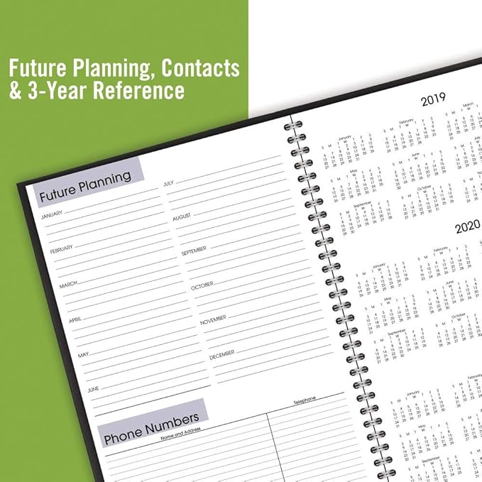 AT-A-GLANCE 2020 Monthly Planner, DayMinder, 8" x 12", Large, Ruled, Black (SK200)