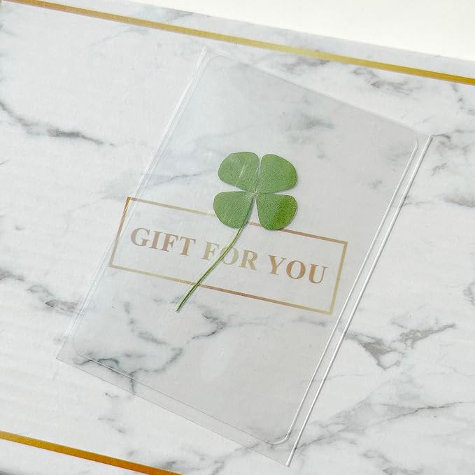 12 Sheets Four Leaf Clover Bookmarks - St. Patrick's Day Bulk Gifts, Good Luck Charms for Wallet, Books, or Coworkers, 4 Leaf Clover Lucky Cards for Gifting