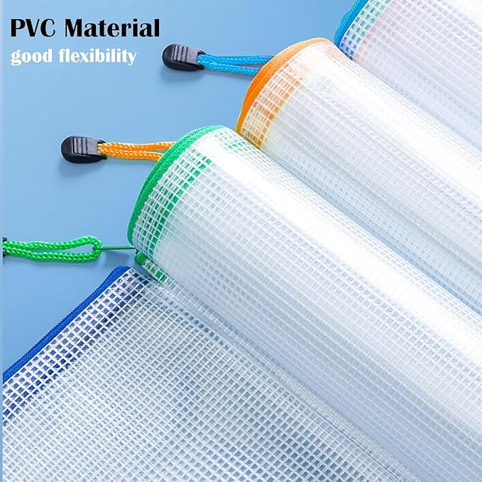 20 Pack Multi-Size Mesh Zipper Pouch Bags, Plastic Zip Lock Bag for Classroom Organization, Pouch for Travel Puzzle Board Game Storage - 8 Size