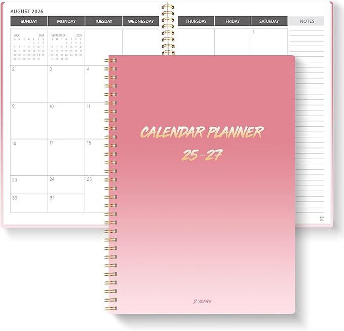 Monthly Planner 2026-2027, 2026 Calendar 18 Months Planner, January 2026 - June 2027, 8.5" x 11", 2026 Academic Calendar Hard PVC Cover with Spiral Bound, Perfect for School & Office for Women & Men