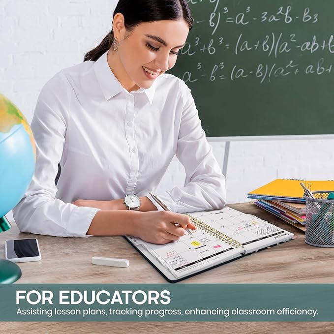 Academic Planner 2026-2027, Weekly and Monthly Calendar Book, July 2026 – June 2027, Hardcover Planner with Tabs, Perfect for Teachers, Students, Women & Men, A5 (6.4" x 8.5") - Evening Petals