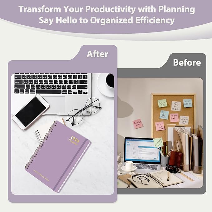 2026 Planner, Weekly and Monthly Calendar Academic Planner, Jan 2026 - Dec 2026, Planning Agenda Book for Desk Accessories and School Supplies - Letter Size(8.5'' x 11'')