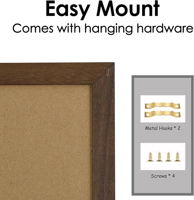 Dry Erase Calendar Whiteboard for Wal, Small Combination Dry Erase White Board & Bulletin Board, 10.5" x 14.5" Rustic Brown Framed Calendar/Cork Combo Board(ZHYL-RB-2737)