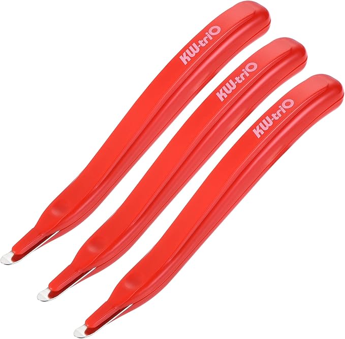 MECCANIXITY Staple Remover Tools, Magnetic Staplers Puller for Office Home Desktop Accessory, Red Pack of 3