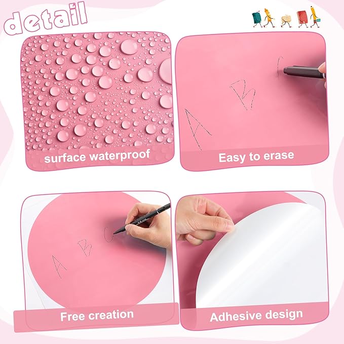 Lincia 24 Pack Colorful Erase Dots Circles 10.5 Inch Removable Vinyl Spot Dry Erase Desktop Writing Spots Set for 100th Day of School Classroom Table Teacher Students Home Desk Wall (Pink Colors)