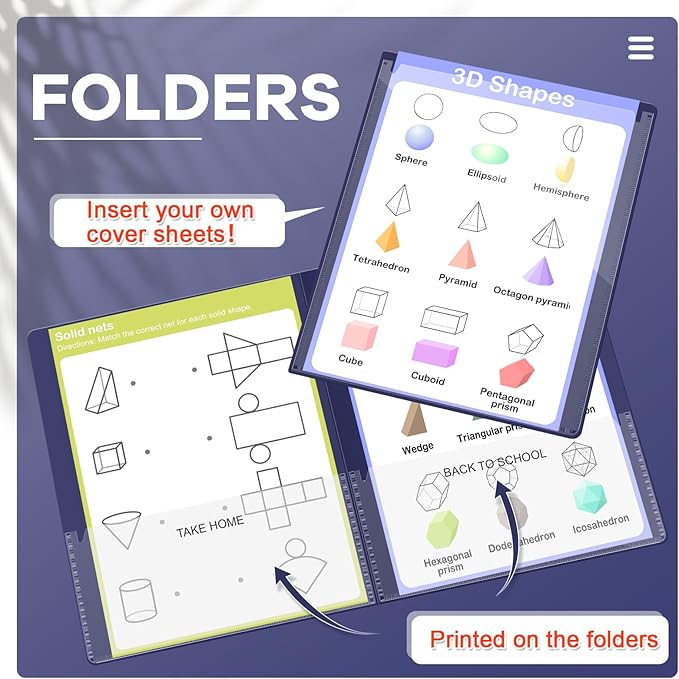 Henoyso 24 Pcs Folders with Pocket School to Home Folder Heavy Duty 2 Pocket Homework Folders with Clear Front Pockets for School Students Parent Teacher Communication (Navy Blue)