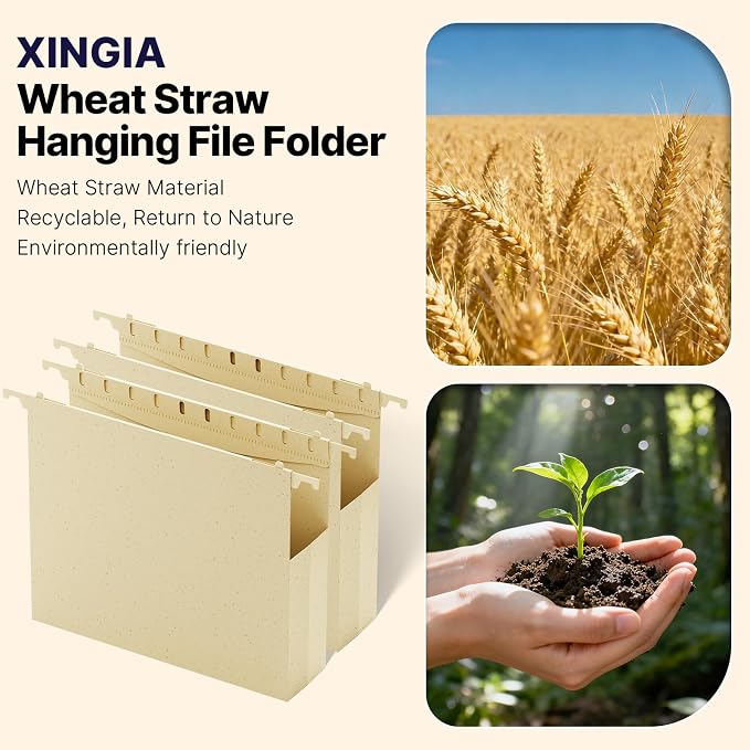 XINGIA Plastic Hanging File Folders, Letter Size with 2'' Expansion, 12 Pack Expandable Hanging Folders with Tabs,Hanging File Folder Organizers for Office School Home Filling Cabniet -Assorted Color