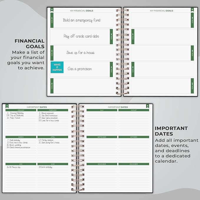 Clever Fox Budget Planner – Coiled Finance Book, Monthly Financial Journal, Budgeting Organizer & Expense Tracker Notebook, 8.5x9.5″ (Black)