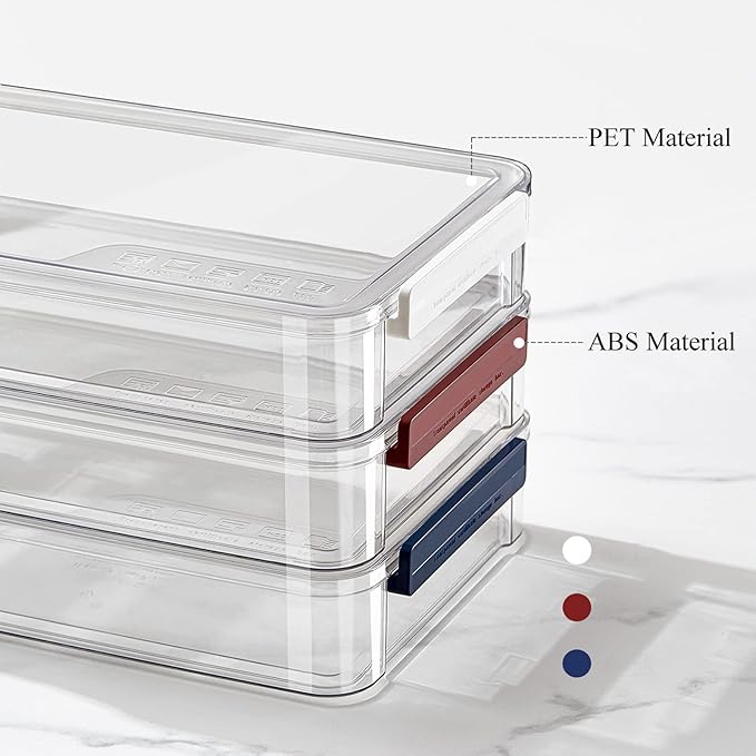 A4 Scrapbook Paper Storage, Photo Storage Box, Plastic File Box (2Pack, Blue)