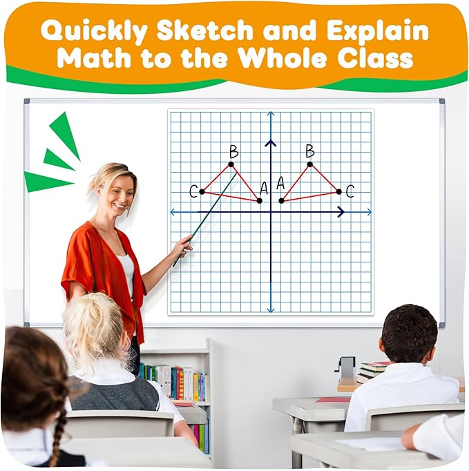 Giant Magnetic XY Coordinate Graph Grid Paper,Dry Erase Chart Paper for Whiteboard Homeschool Teacher Must Haves,Math Classroom Teaching Supplies Math Manipulatives