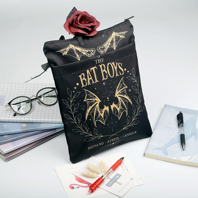 B Boys Book Sleeves Fantasy Book Sleeve Gift Book Merch Rhy-Sand Azriel Cassians Book Sleeve Bat B-oys Fan Club Book Cover (Black, B Boy BS)