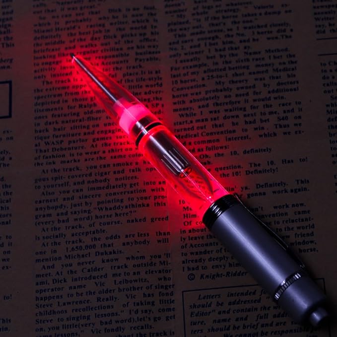 Glovion Led Light Pen,Penlight for Nighttime Writing -Red- Pack of 3 Pens