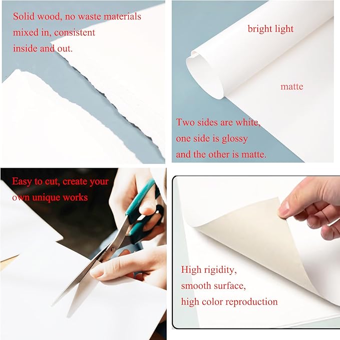 20×30” Poster Board 50pcs White Poster Paper Poster Board Bulk suitable for DIY, Crafts, Signs Project Presentations, Drawing and School Supplies,250GSM Thickness Blank Large Posterboard