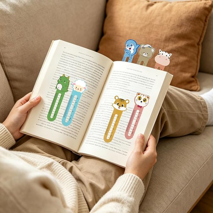 300 Pcs Cute Animal Bookmarks for Kids, Funny Cartoon Book Marker Clips 20 Styles Ruler Bookmarks Bulk Page Markers Holders for Students Teachers Readers Book Lovers School Rewards
