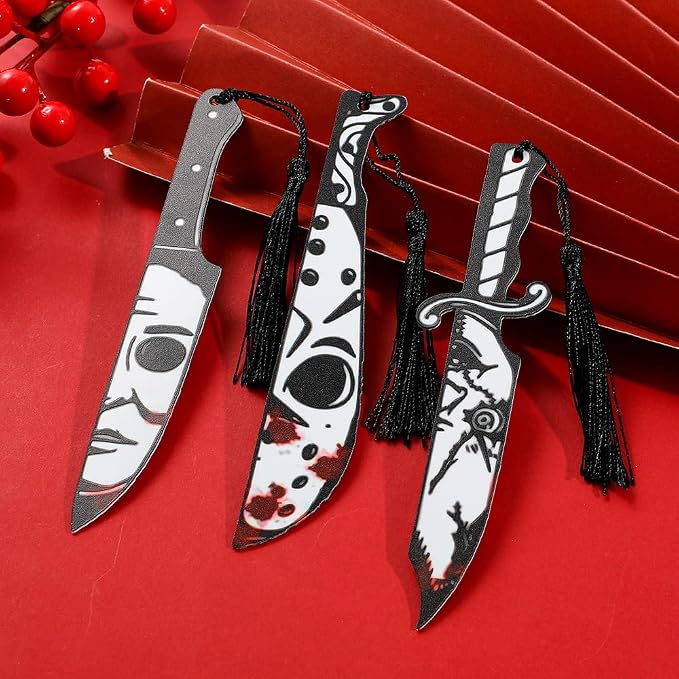 Horror Halloween Acrylic Bookmark for Women Spooky Novel Lovers Reading Accessories Student Study Stationery Halloween Gift for Men Women