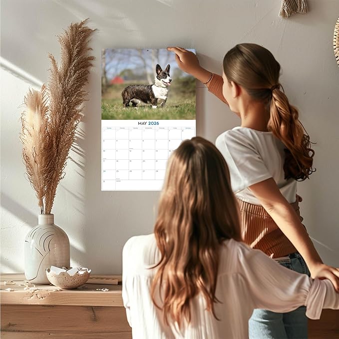 2025 2026 Corgi Calendar - Dog Breed Monthly Wall Calendar - 12" x 18" Open - Thick No-Bleed Paper - Giftable - Academic Teacher's Planner Calendar Organizing & Planning - Made in USA