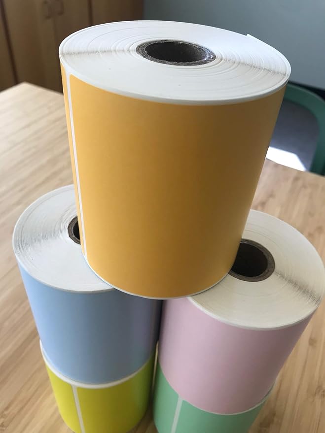4" X 6" Direct Thermal Shipping Labels | Orange | 1" Cores w/Perfs Easy Tear | Made in USA | Printing Label | 1000 Labels | 250 Labels per Roll | 4 Rolls | Blank Labels