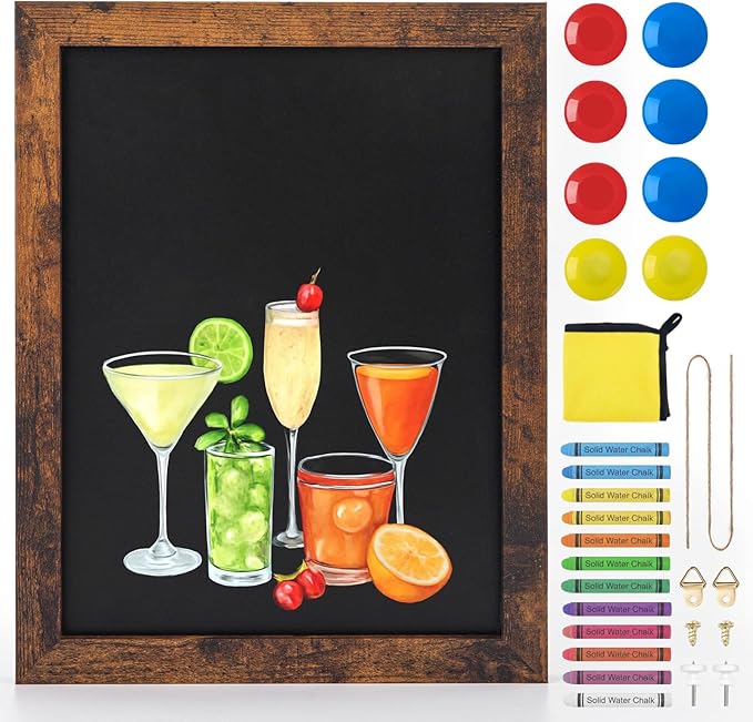 Magnetic Chalkboard, 9x12 Inches Blackboard for Wall, Black Dry Erase Board for School, Office, Home, Bar and Restaurant Menu