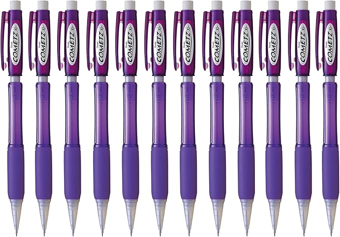 Pentel Cometz Automatic Pencil, 0.9mm, Violet Barrel, Box of 12 (AX119V)