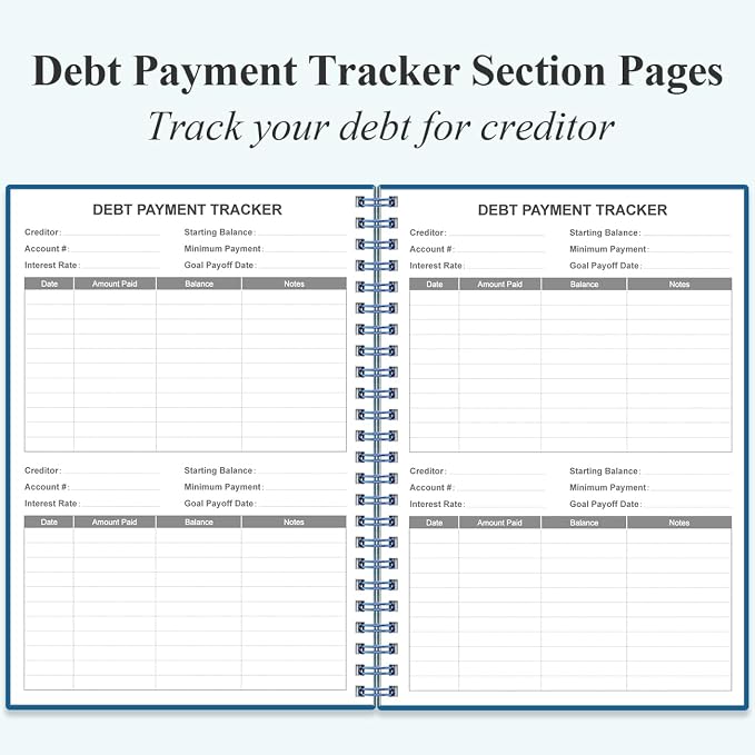 Bill Organizer - Monthly Bill Payment for Personal Budgeting Financial, Payments Checklist Organizer, 5.8" x 8.5", Blue