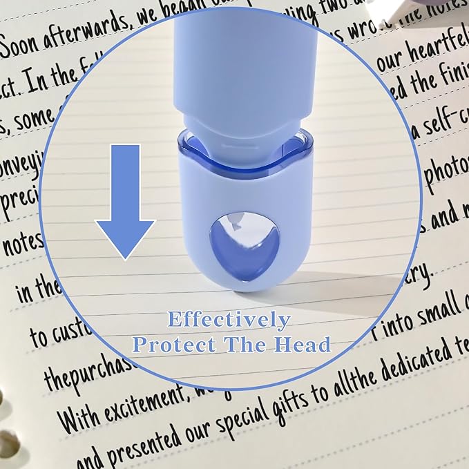 Temiary 12Pcs Cute White Smooth Pull Out Tape, Easy to Use White Correction Pens, 1/5 x 236in Smooth Writing & Aesthetic Office School Supplies (Blue)