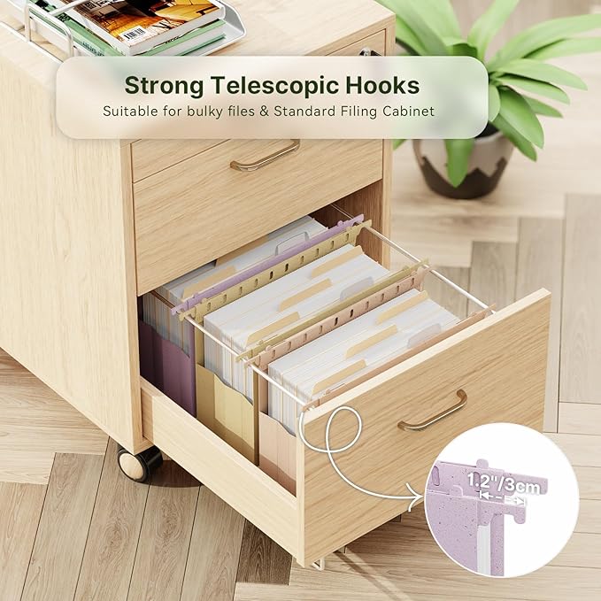XINGIA Hanging File Folders Letter Size, Extra Capacity 4 Inch Expansion Filing Cabinet Folders with Tabs,Assorted Color,6 Pack Wheat Straw Reinforced Hanging File Organizer for Office School Home