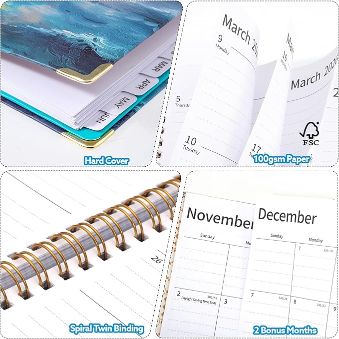 2026-2027 Planner, Weekly and Monthly Planner, July 2026-June 2027, Calendar Planner A5 (6.1" x 8.4") with Tabs, Inner Pocket for Home School Office Supplies, Sunrise