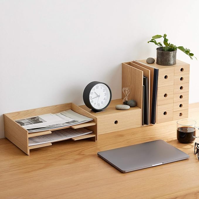 Muji 82603347 Wooden Document Organizer Tray, A4, 2 Tiers