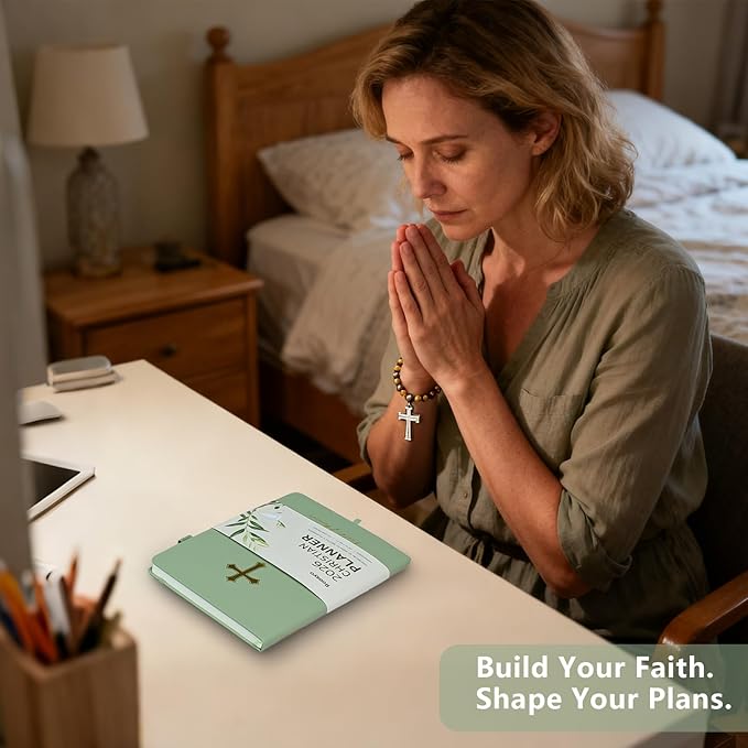 2026 Christian Planner for Women & Man – 5.7"x8.3" 12-Month Hardcover Bible Journal and Prayer Organizer, Faith-Based Weekly & Monthly Planner with Scripture Verses, Christian Gifts (Sage Green)