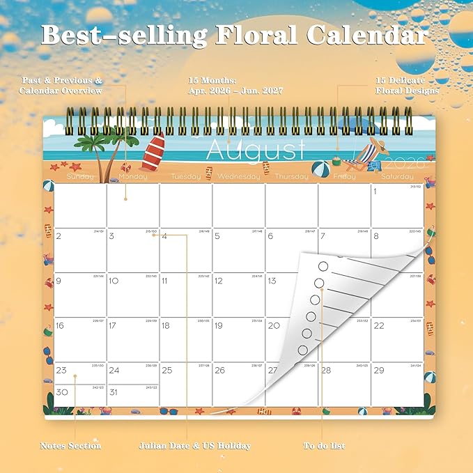 Small Desk Calendar 2026-2027 - Standing 2026 Desk Calendar, APR.2026 to JUN.2027, 8" x 6", Monthly Flip Desktop Calendar with Stickers, Your Personal Desk Planner for Home Office